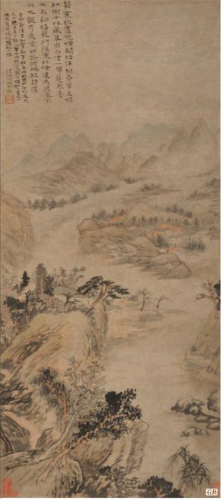 石涛《红树白云图》-红树千林藏幕府 白云一带护琴台-图片1