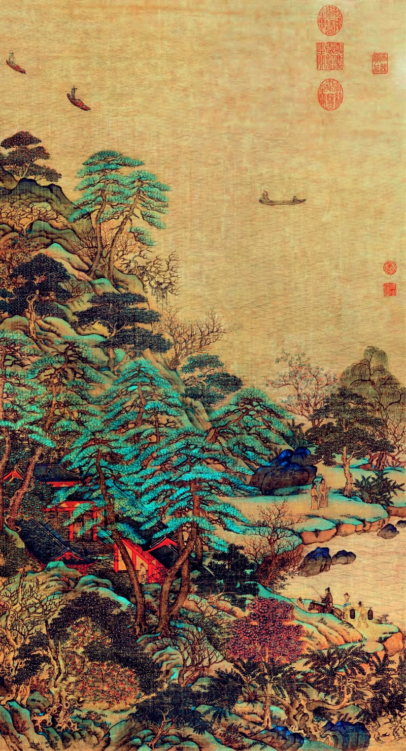 金碧山水”甲天下——赏李思训《江帆楼阁图》-图片1